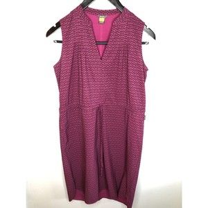 Eddie Bauer Pink Sleeveless Drawstring Waist V-Neck Athletic Travel Dress Small